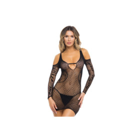 Robe résille noire "Bite Me & Choke Me" 